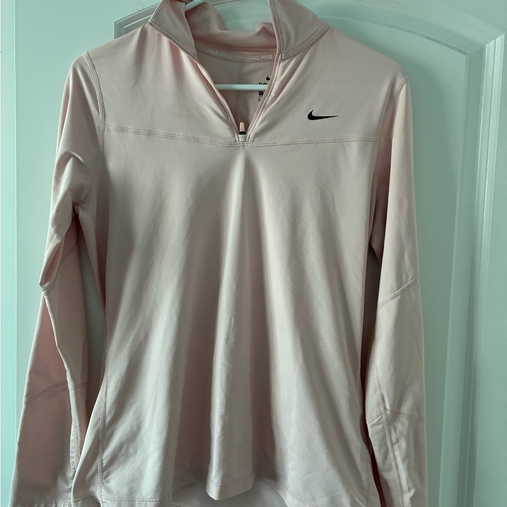 Nike Women's Light Pink Quarter-Zip Sweatshirt